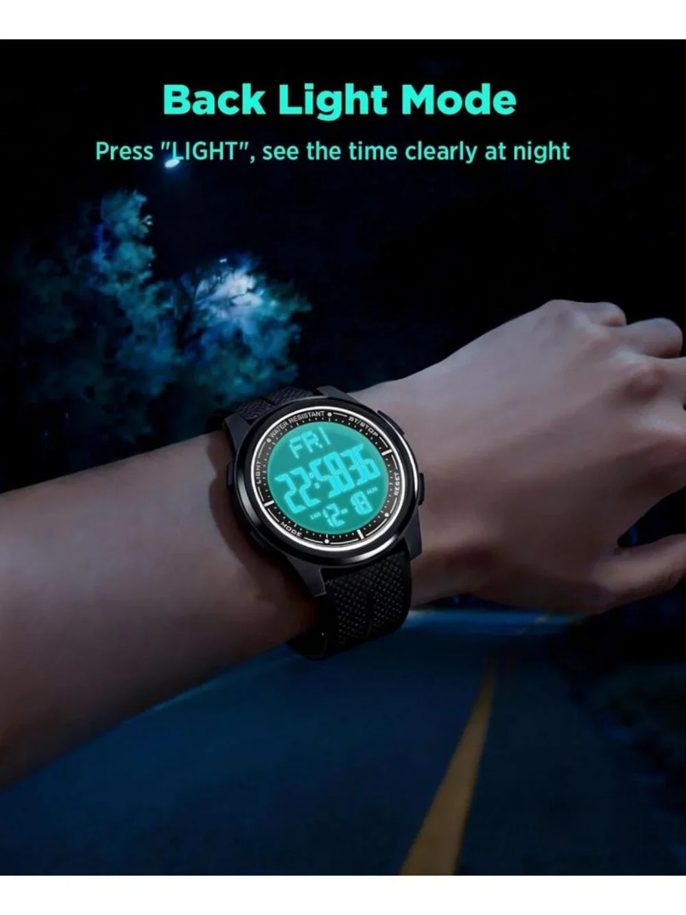 Ultra-Thin Waterproof Digital Sports Watch for Men & Women, 50M, Lightweight